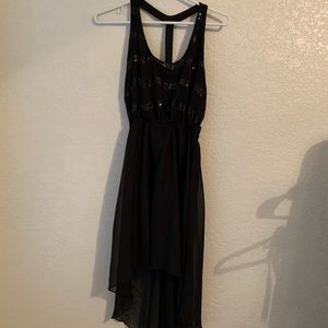 high low stripped back dress